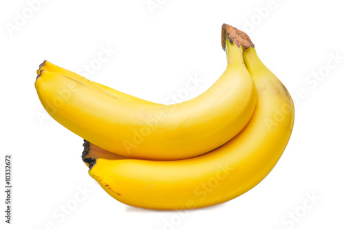 Bananas over white background