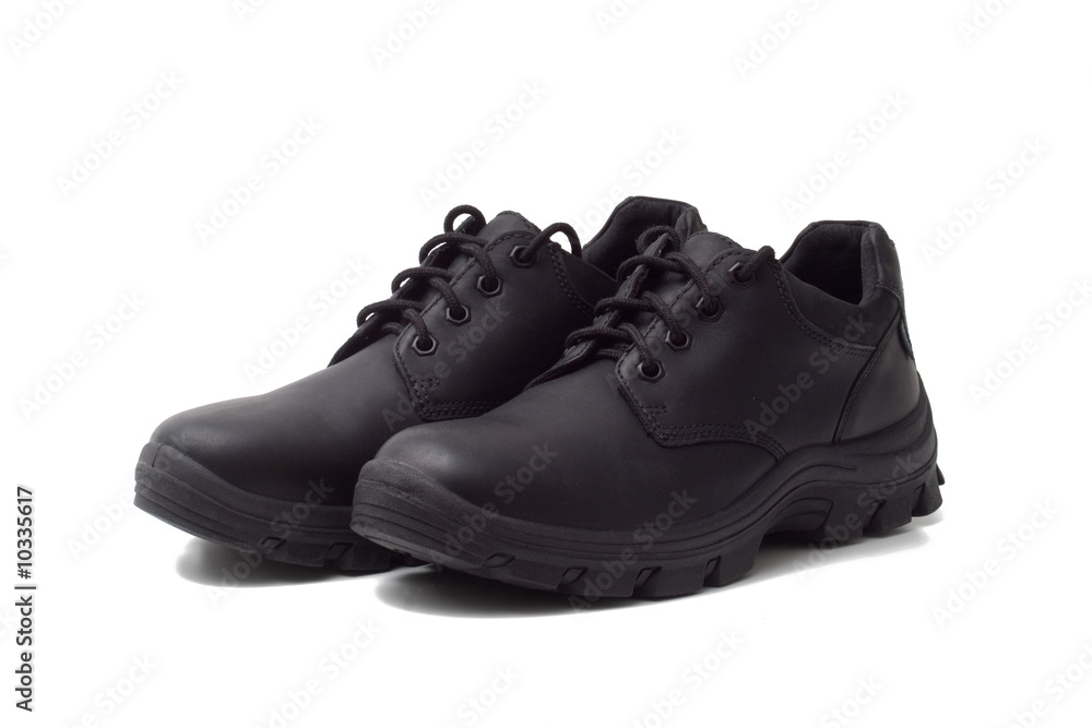 black men's leather city shoes