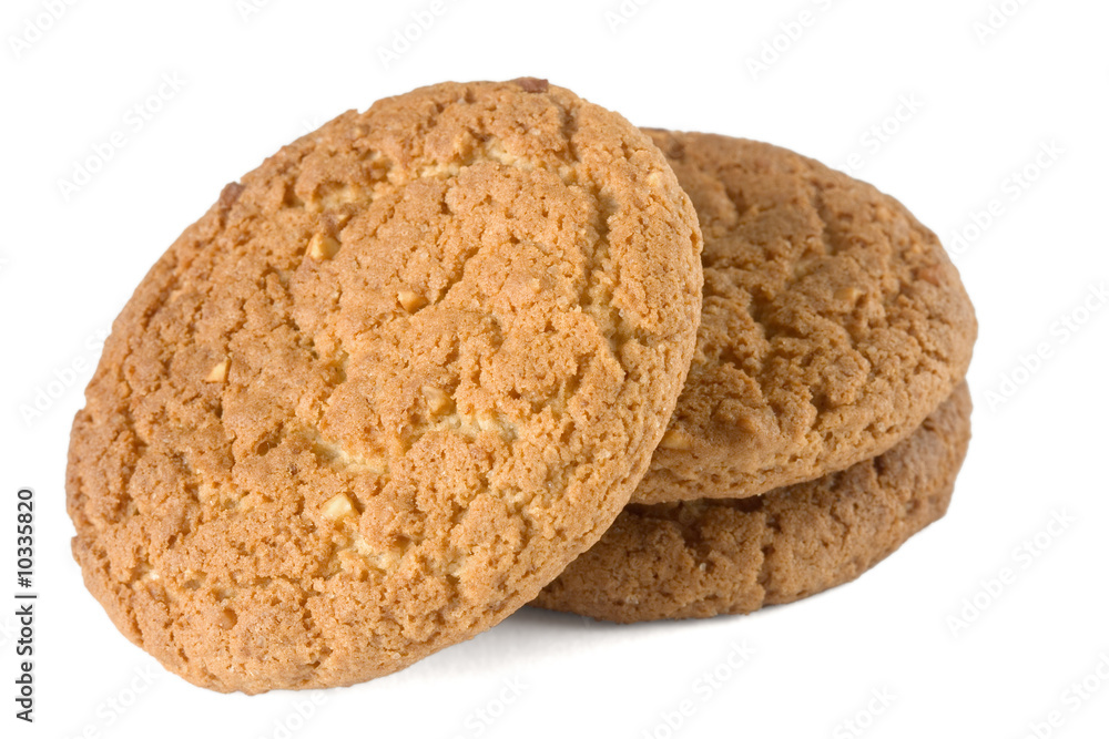 oatmeal cookies isolated on white with shadows oatmeal cookies isolated on white with shadows