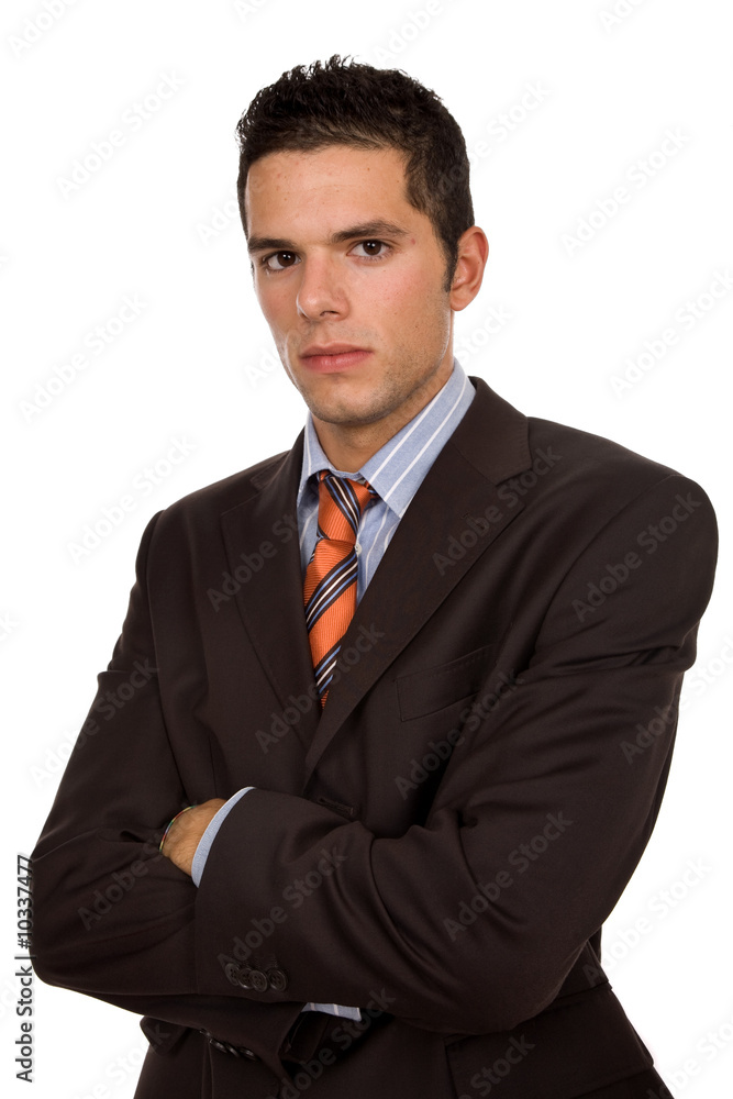 young business man portrait in white background young business man portrait in white background