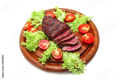 served and slice roast beef meat steak