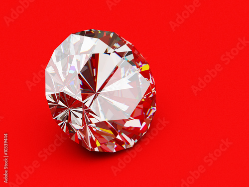 A close up of a diamond over a white background