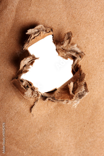 Brown paper with hole