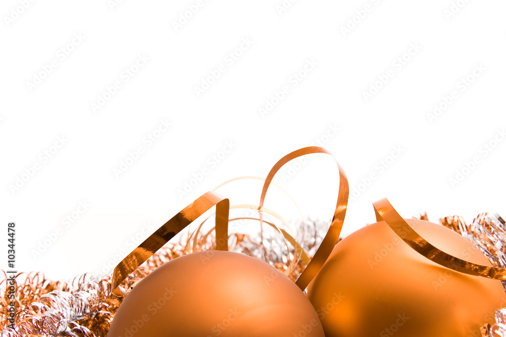 christmas glass balls and tinsel