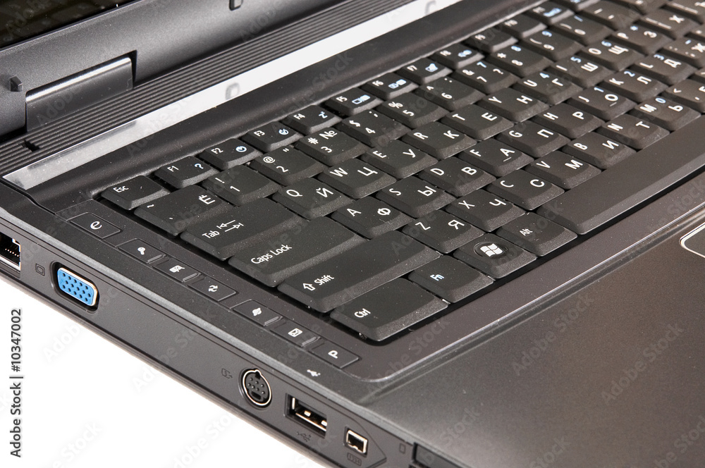 Black laptop computer isolated on a white background. Black laptop computer isolated on a white background.