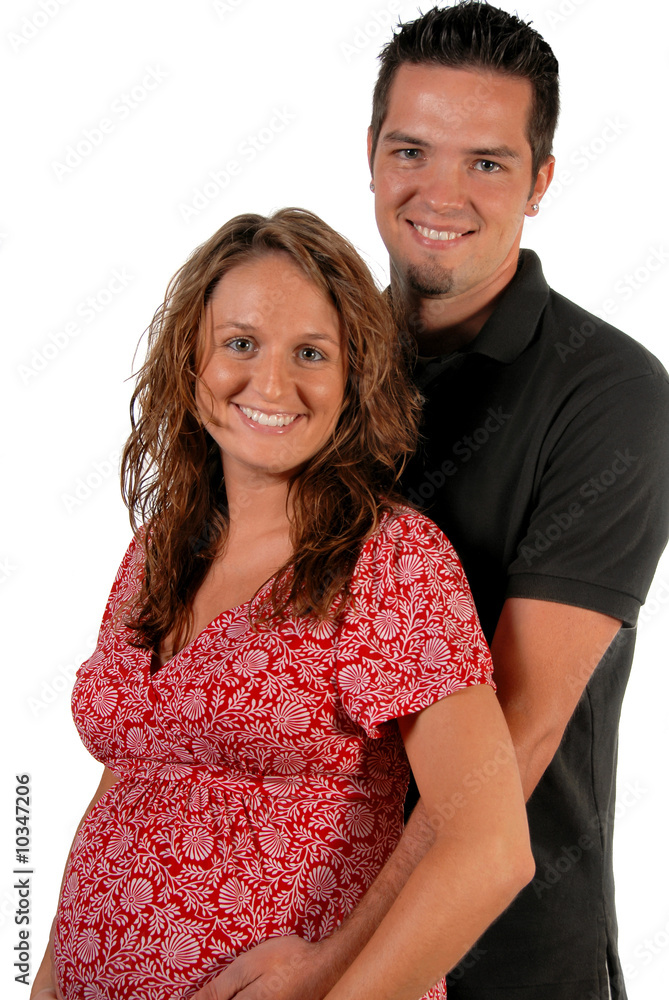 Mother and father of future new born holding each other. Mother and father of future new born holding each other.