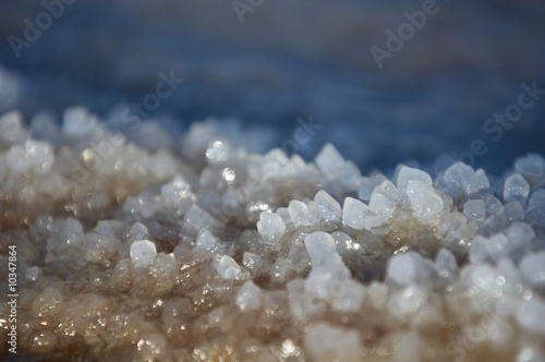crystal salt on the shore of dead sea