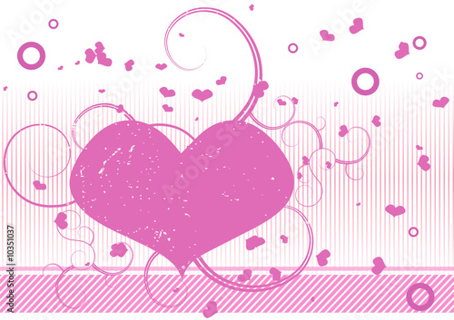 Grunge editable vector Valentines day background photo