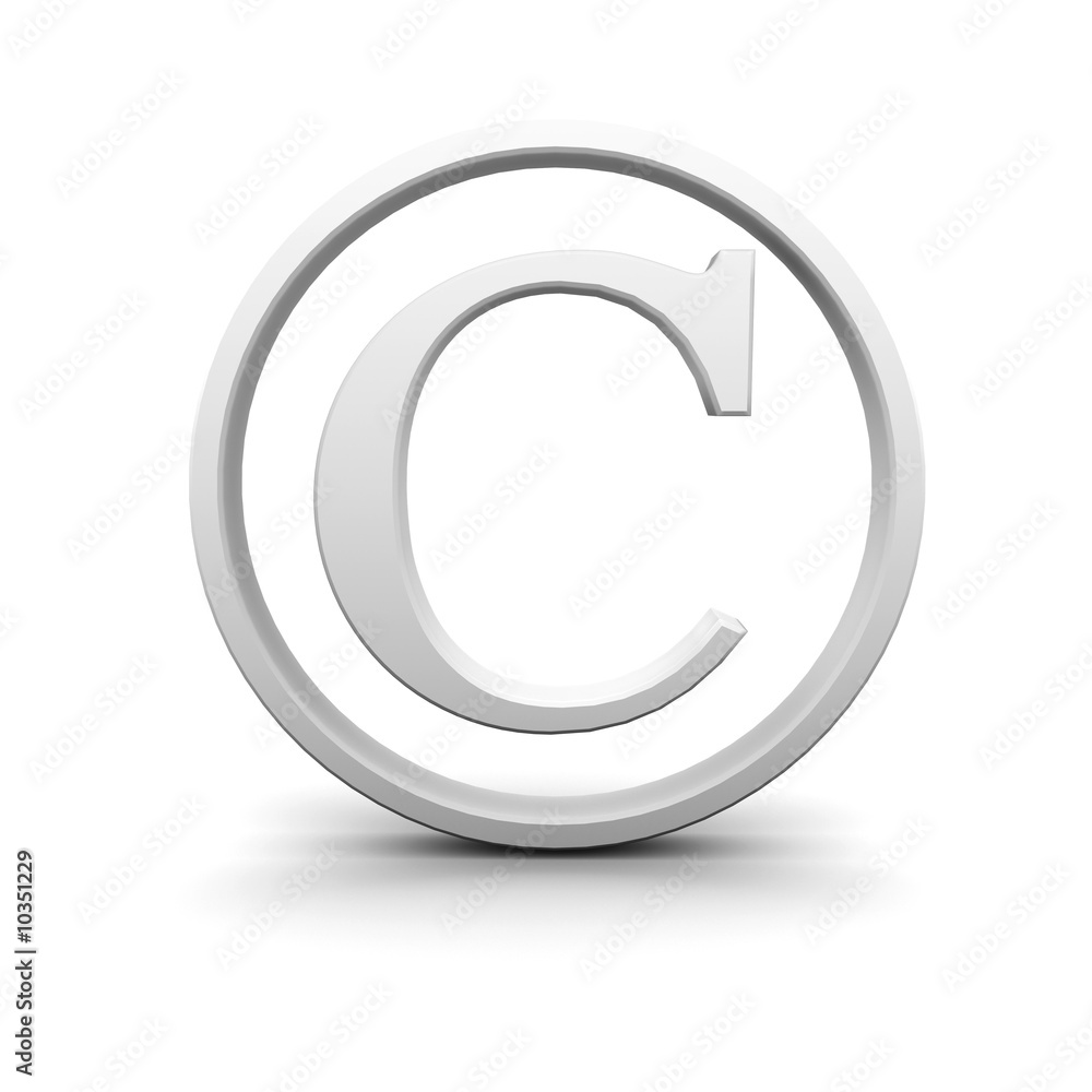 3D copyright sign 3D copyright sign