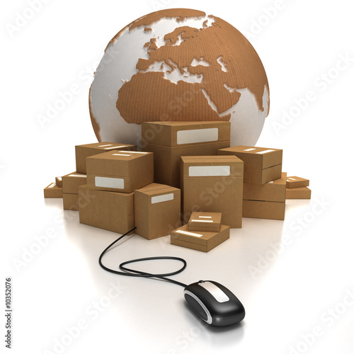 Cardboard textured world wi...
