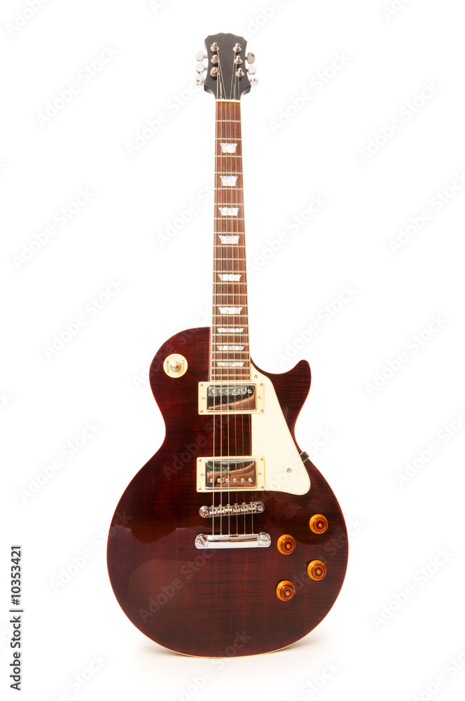 Rock guitar isolated on the white background