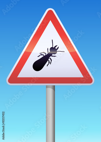Panneau de danger termite