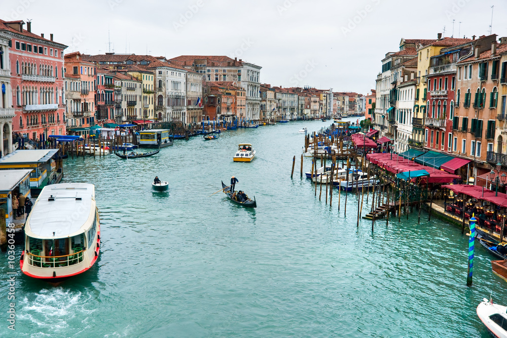 Venice, View from Rialto Bridge. Italy.