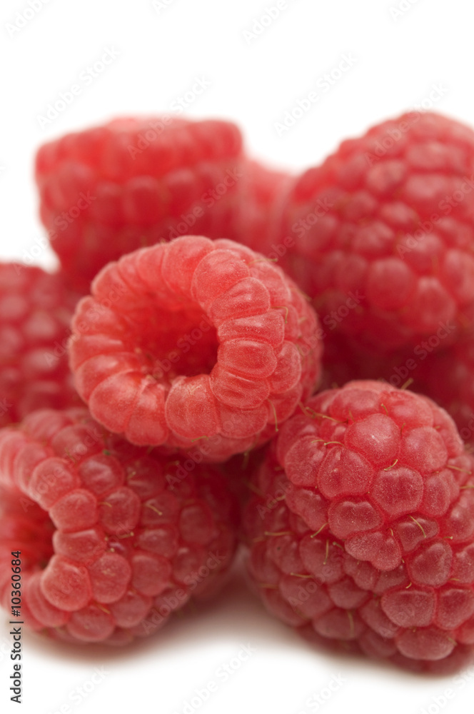fresh raspberries on white background fresh raspberries on white background