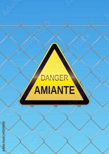 Panneau de danger amiante