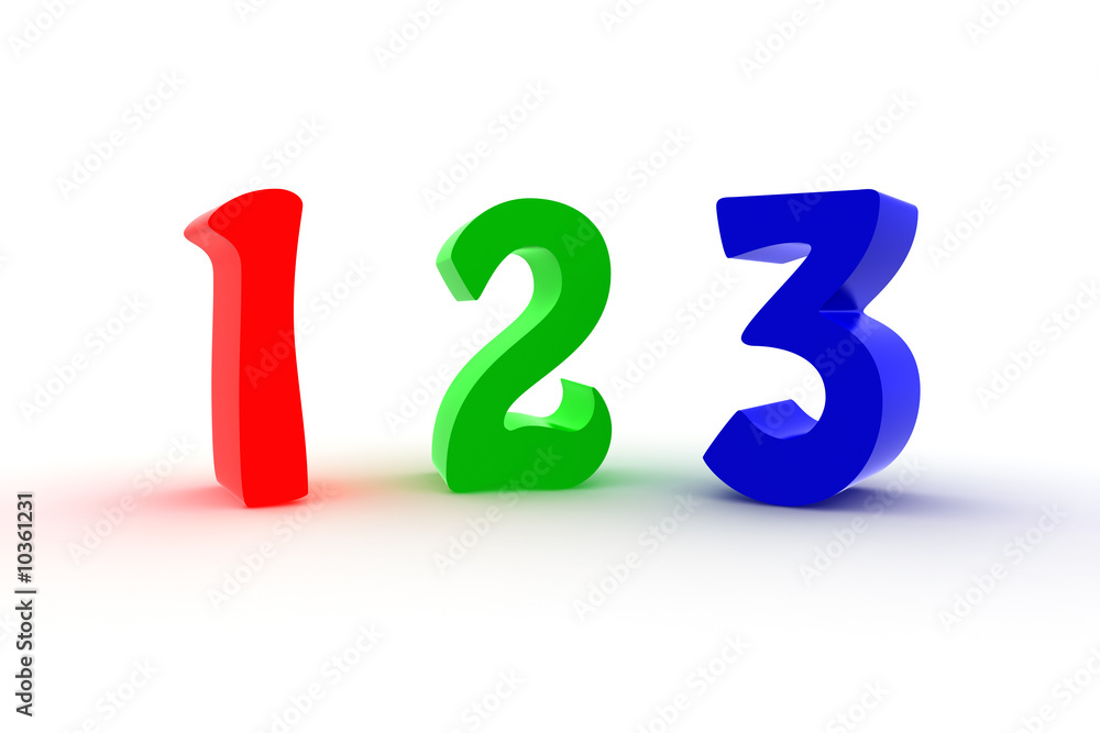 Three dimensional text speling 123. Three dimensional text speling 123.