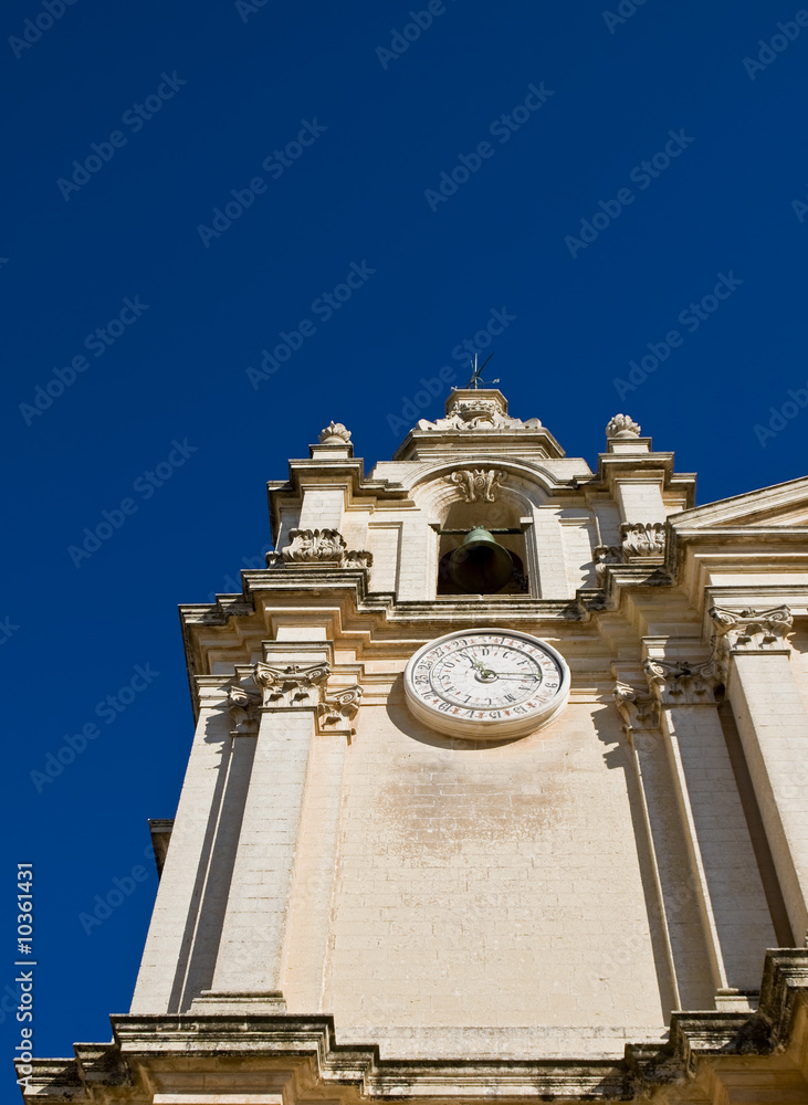 One of the steeples of the Mdina cathedral