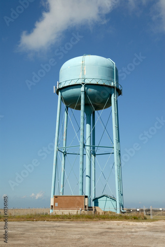 Blue water tower