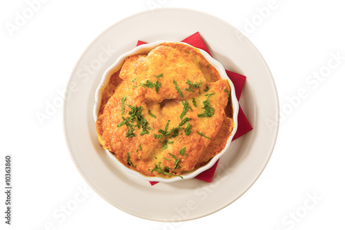 good-looking baked food isolated on the white