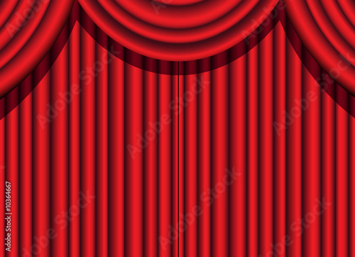 red velvet curtain of a theatrical event