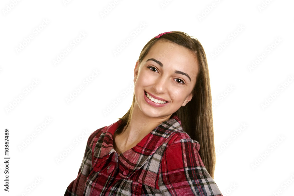 Cute Brunette Teenagers with a Cute Smile