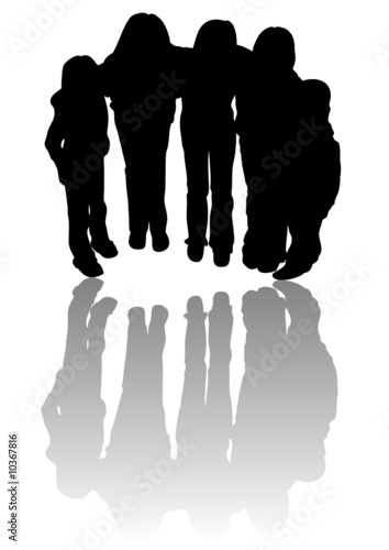 vector silhouettes of children