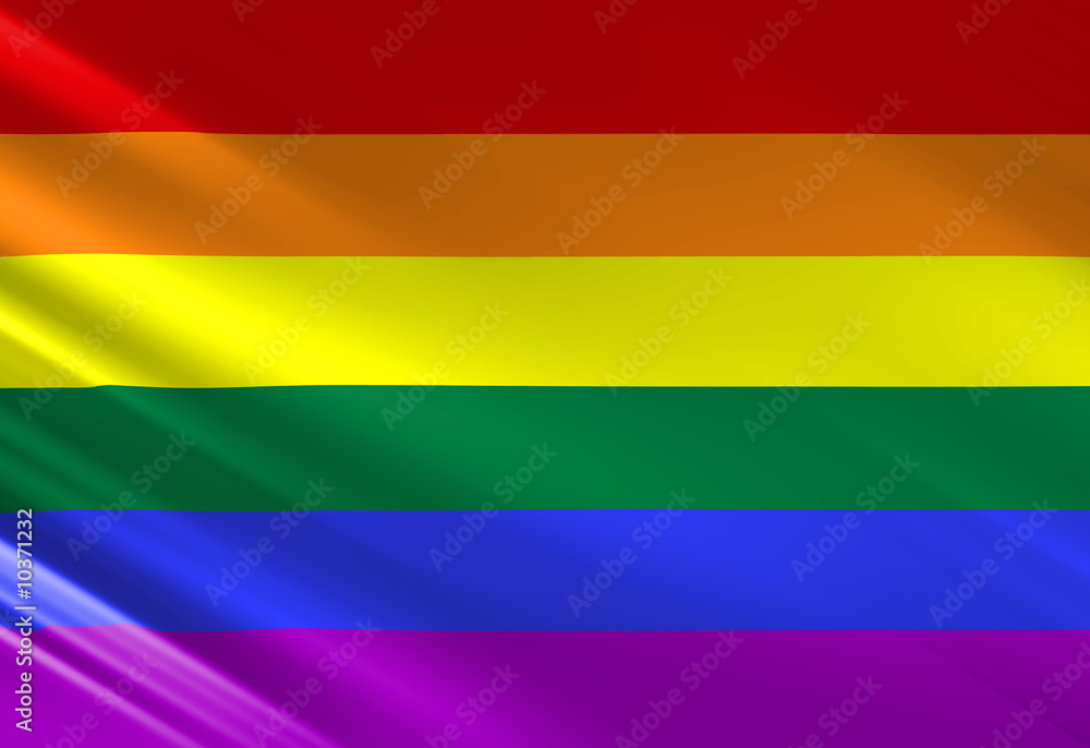 Naklejka premium Flaga dumy gejowskiej na wietrze