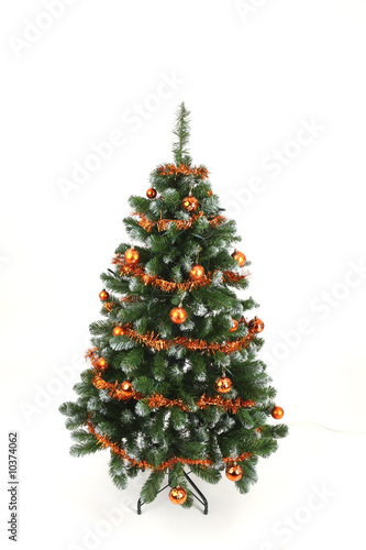 Christmas tree in simply and orange decorations