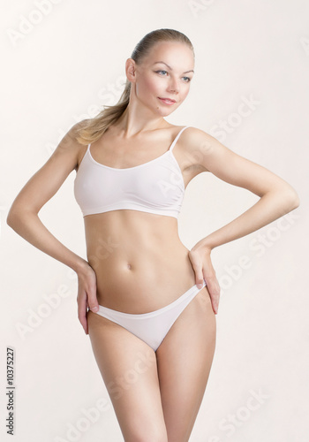 picture of lovely woman in white underwear