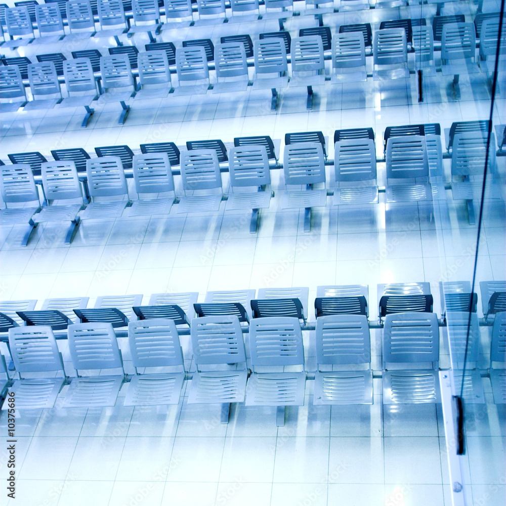 Fototapeta premium waiting room, place in airport, perspective view