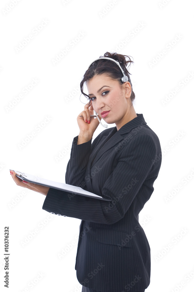 business concept with beautiful customer service representative business concept with beautiful customer service representative