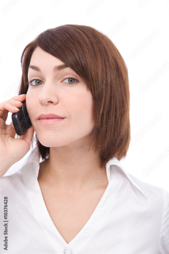young beautiful woman talking with her cell phone young beautiful woman talking with her cell phone