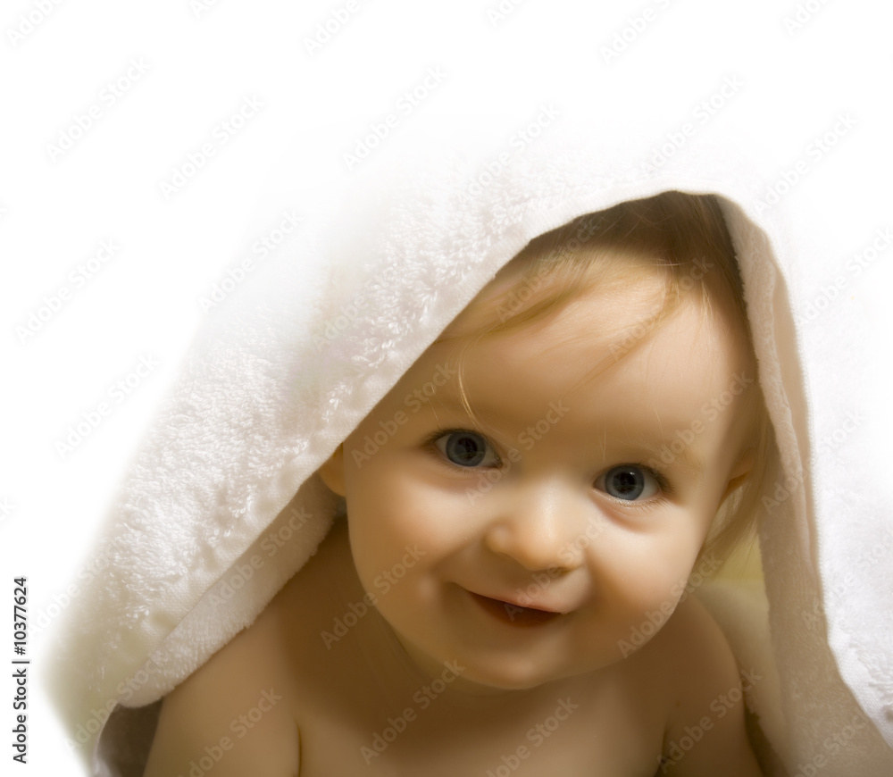 Baby after bath. Cheerful child Baby after bath. Cheerful child