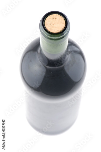object on white - Red wine bottle