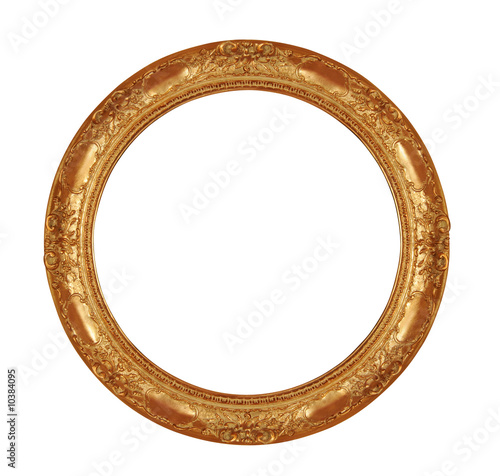 round antique frame with clipping path