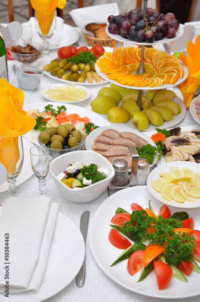table served with various dishes table served with various dishes