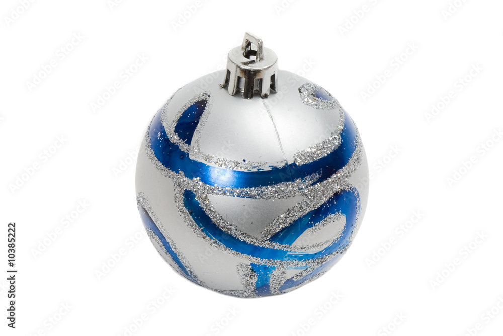 Silvered ball of christmas on a over white background Silvered ball of christmas on a over white background