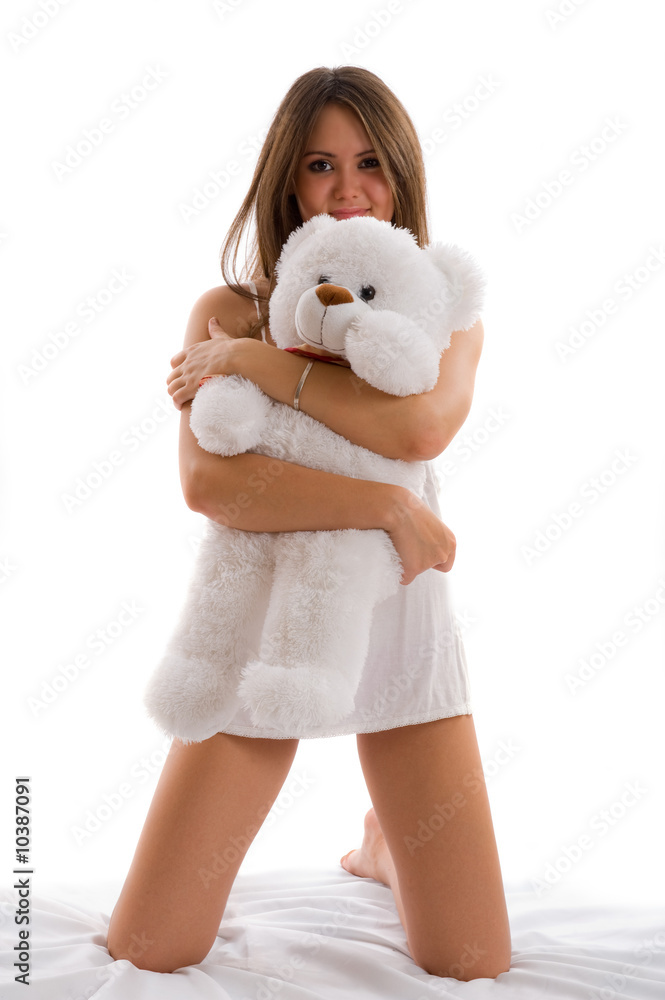 Beautiful smiling asian girl with a toy. Beautiful smiling asian girl with a toy.
