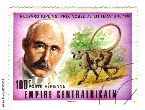 central african stamp with Kipling photo