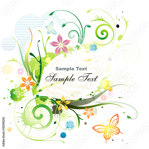 Water color Floral Frame, vector illustration layered.