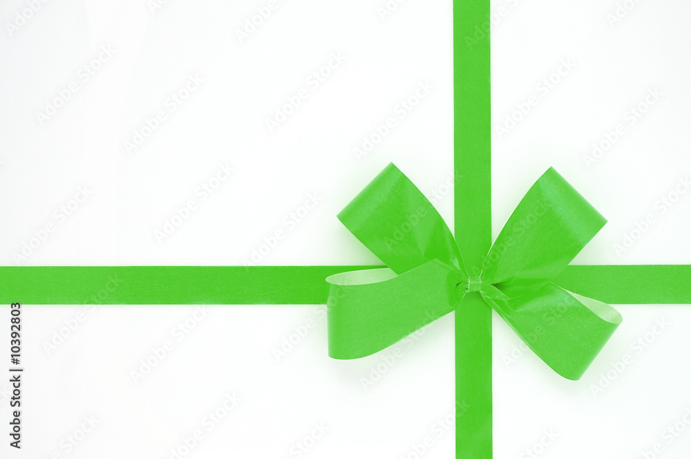 Green bow isolated on white background Green bow isolated on white background