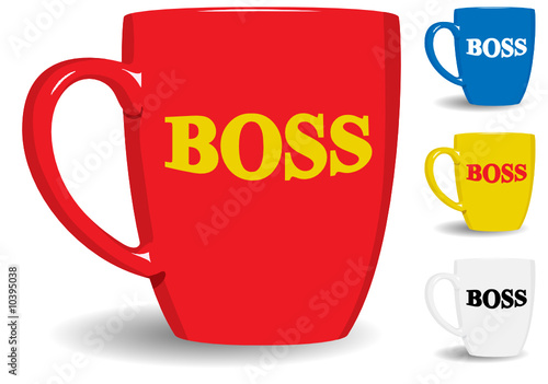 Mug for big boss. Fun. Vector illustration.
