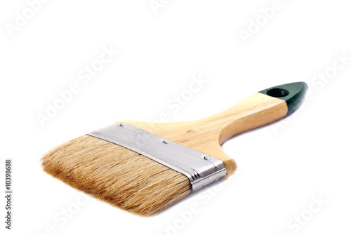 wooden clean paint brush, isolated on white