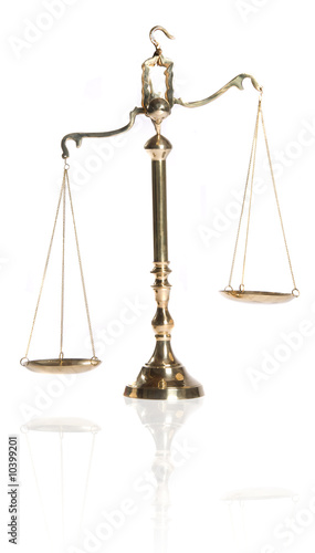 Wooden justice gavel and block with brass