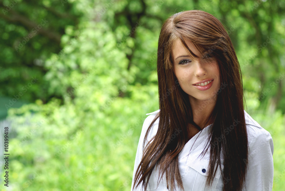 Portrait of sexy woman on green background Portrait of sexy woman on green background