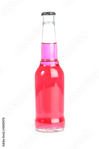 Isolated pink alcoholic cider bottle