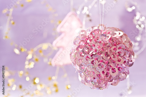 holiday series  pink color christmas decorated ball