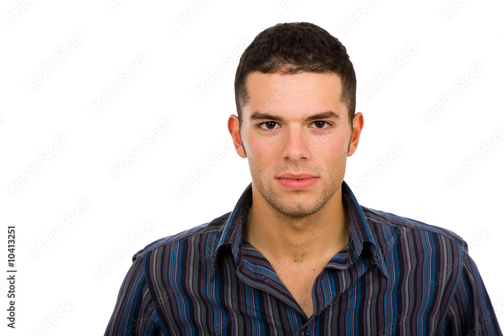young casual man portrait in white background young casual man portrait in white background