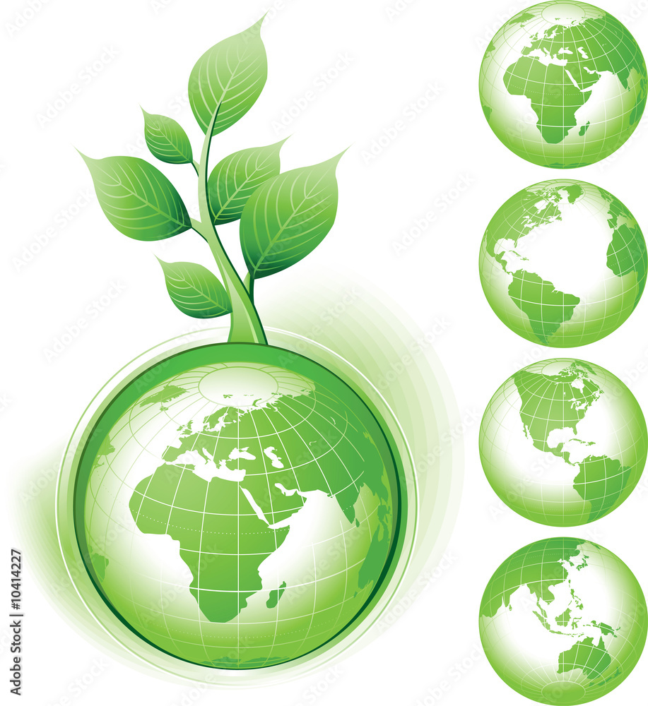 Green Earth simbol, vector illustration.