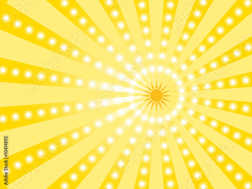 Gold wallpaper with sun and sunbeams